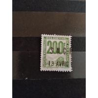 1944 Франция марка оплаты пересылки посылок (пакетов) по железной дороге поезд паровоз Ивер 24 (2-2)