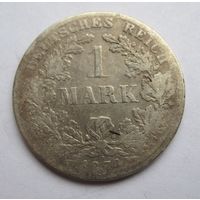 Германия 1 марка 1874 G  серебро   .24-104