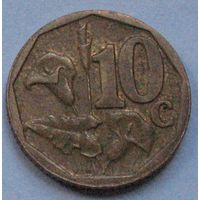 ЮАР, 10 центов 2000. Старый тип - Старый национальный герб