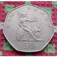 Великобритания 50 пени 1969 года. Большая монета! Новогодняя ликвидация!