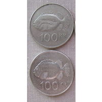 100 крон Исландия,  2001,2006гг.