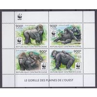 2015 Центральноафриканская Республика 5460-5463strip+Tab WWF / Фауна - Горилла 16,00 евро