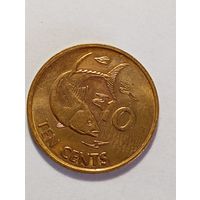 Сейшелы 10 центов 2012 года .