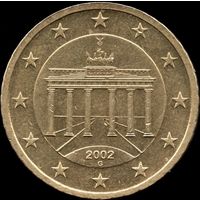 Германия 50 евроцентов 2002 г. (G) КМ#212 (6-23)