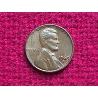 США 1 цент 1968 г. D