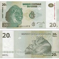 Конго 20 франков 2003 год UNC