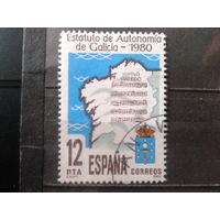 Испания 1981 Принятие Статута об автономии Галисии: карта, герб, гимн