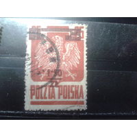 Польша, 1945, стандарт герб, надпечатка 1,5zl