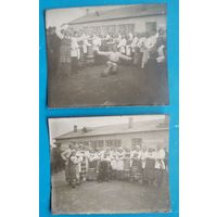 Фото из СССР. Праздник Сталинской Конституции в деревне. 1930-е. 9х10.5 2 фото. Цена за оба.