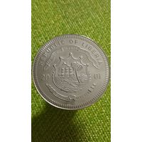 Либерия 5 долларов 2001 г ( Большая монета , new European Currency )