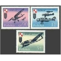 Польша 1971 Mi PL 2119-21 - Военные самолеты - 3 марки MNH ** транспорт