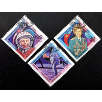 Мадагаскар 1981 г. Космос. Гагарин, Терешкова, Армстронг, полная серия из 3 марок #0204-K1P19