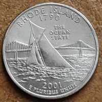 США 25 центов (квотер) 2001 P Rhode Island