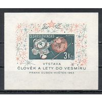 Филателистическая выставка "Человек и полеты в космос" Чехословакия 1963 год серия из 5 марок