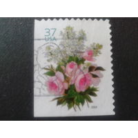 США 2004 цветы, угловые марки (углы разные)