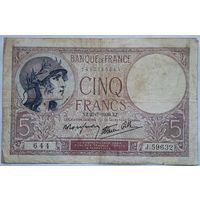 Франция 5 франков 1939 г.