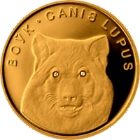 Волк 50 рублей 2007 золото