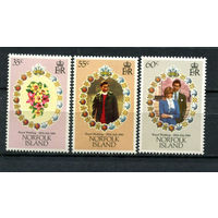 Остров Норфолк - 1981 - Свадьба принца Чарльза и леди Дианы - [Mi. 264-266] - полная серия - 3 марки. MNH.  (Лот 161AN)
