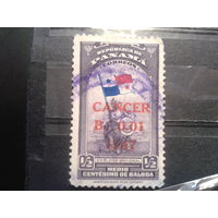 Панама, 1946. Национальный флаг, борьба с раком, надпечаткав