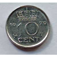 Нидерланды. 10 центов 1979 года.