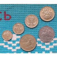 Кипр набор монет 1, 2, 5, 10, 20 (птица), 50 центов.