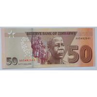 Зимбабве 50 долларов 2020 года UNC