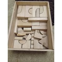 Конструктор деревянный в коробке плюс кубики деревянные