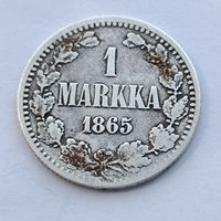 1 марка 1865 года S. Серебро 868. Монета не чищена. 52