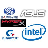 Наклейки Intel, Gigabyte, ASUS, Sapphire, HyperX, Galaxy и другие