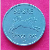 Норвегия 50 эре, 1958-1973