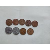 США 9 разных монет. Монетный двор S