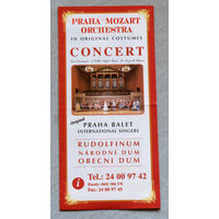 Музыкальная афиша Praha Mozart Orchestra 1998 год