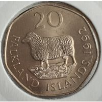 Фолклендские острова 20 пенсов, 1992