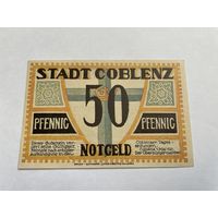 Германия Нотгельд Coblenz (Prussian province of Rhine) 50 пфеннигов 01.05.1921 год