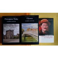 James Joyce A Portrait of the Artist as a Young Man, Finnegans Wake, Ulysses три книги на английском, мягкая обложка, цена указана за комплект