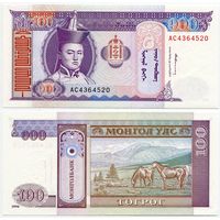 Монголия. 100 тугрик (образца 1994 года, P57, UNC)