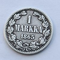 1 марка 1865 года S. Серебро 868. Монета не чищена. 53