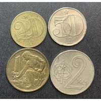 Чехословакия, 4 разные монеты - 1