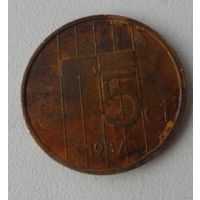 5 центов Нидерланды 1987 г.в.