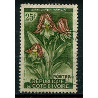 Кот д'Ивуар - 1961/62г. - цветы, 25 F - 1 марка - гашёная. Без МЦ!