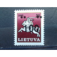 Литва 1993 Стандарт, Погоня, Надпечатка 100**