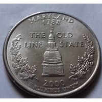 25 центов, квотер США, штат Мэриленд, P D