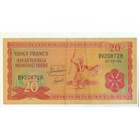 Бурунди 20 франков 1989 год.