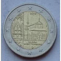 Германия 2 евро 2013 г. Баден-Вюртемберг. Двор J