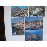 5 почтовых открыток, Греция (Афины, о.Хидра)