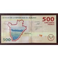 500 франков 2018 года - Бурунди - UNC
