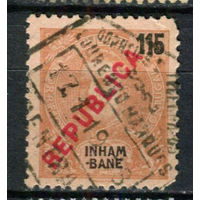 Португальские колонии - Иньямбане - 1917 - Надпечатка REPUBLICA на 115R - [Mi.96] - 1 марка. Гашеная.  (Лот 116AT)