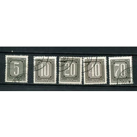 ГДР - 1956 - Цифры. Dienstmarken B - (номинал 5 с тонким местом) - [Mi. 1-5] - полная серия - 5 марок. Гашеные.  (Лот 64AZ)
