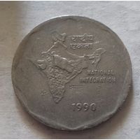 2 рупии, Индия 1990 г.