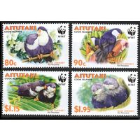 2002 Аитутаки 772-775 WWF, таитянский голубой лорикет 7,00 евро